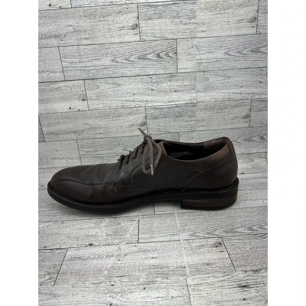 Born‎ Men H14052 Brown Leather Derby Shoes Square Toe Lace Up Oxfords Size 10M